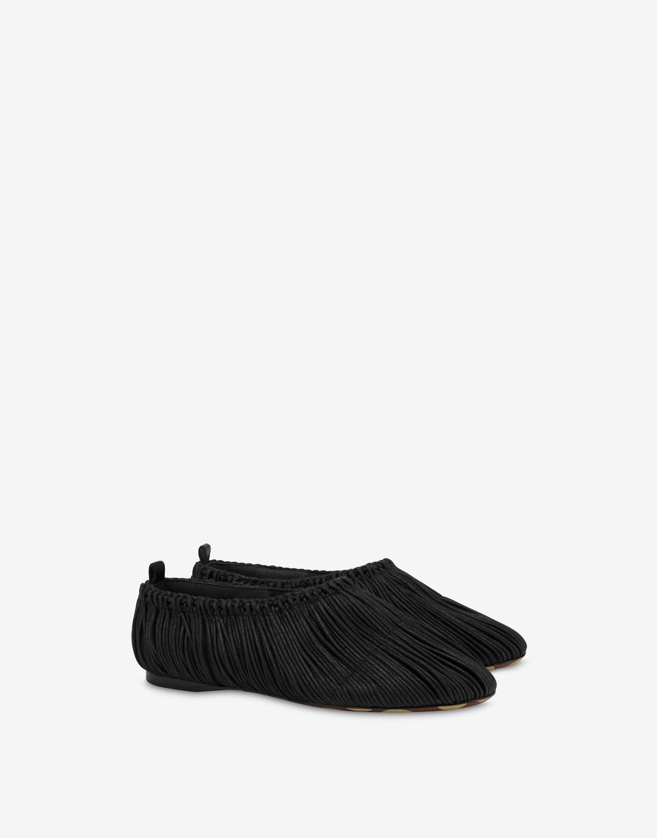 Duck Waxed Lace Ballerinas Black Moschino 0