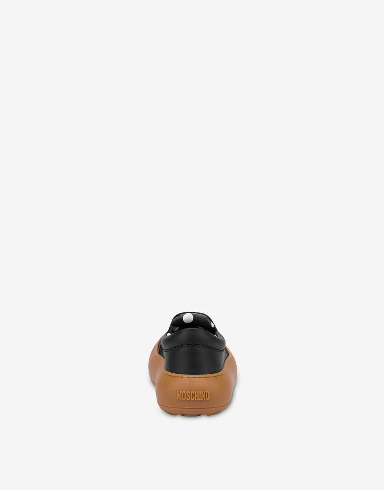 Baskets à enfiler en cuir de veau  Noir Moschino 2