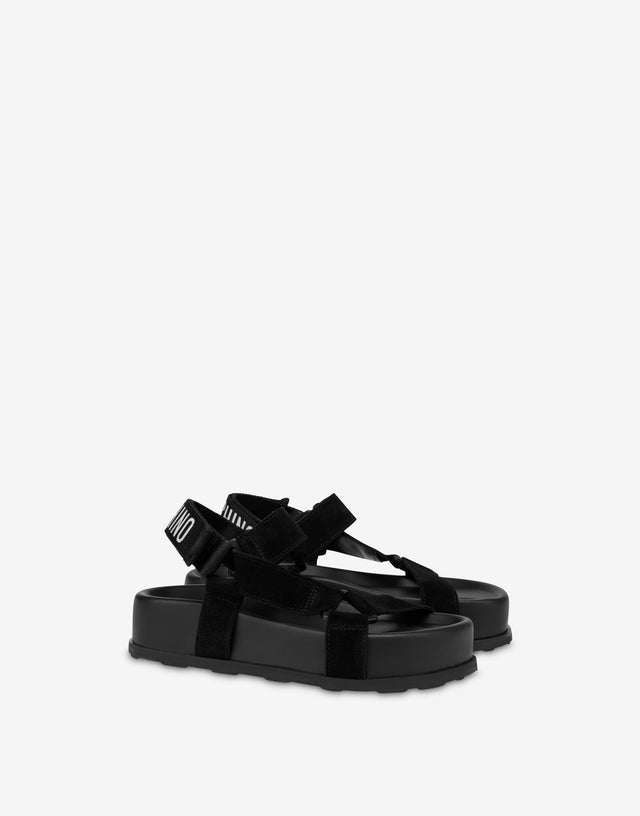 Sandales en daim  Noir Moschino 0
