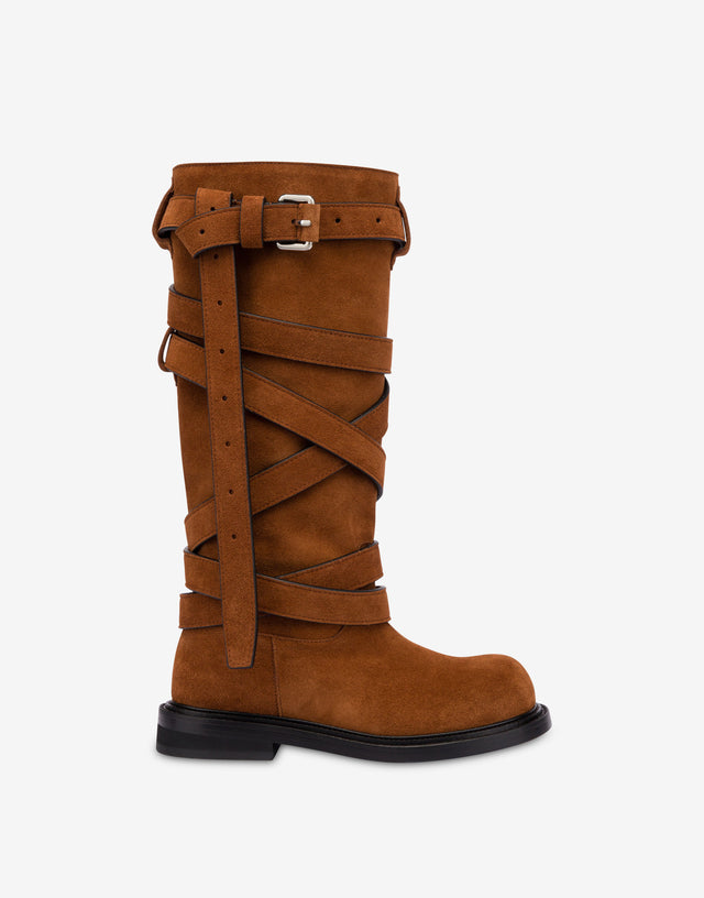 Bottes en daim Rouille Moschino 1