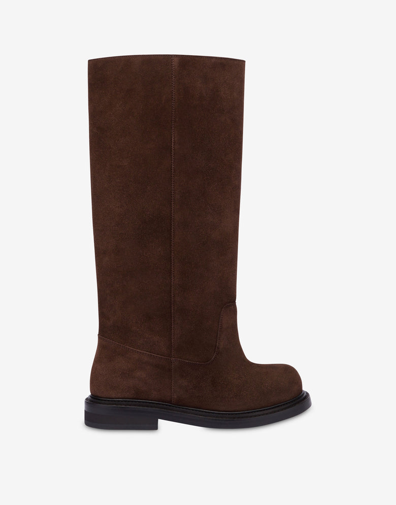 Botas de piel de serraje Olivia Marrón oscuro Moschino 1
