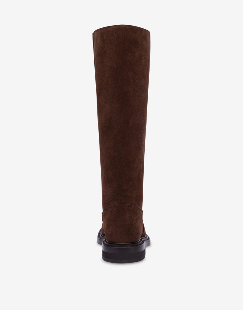 Botas de piel de serraje Olivia Marrón oscuro Moschino 2