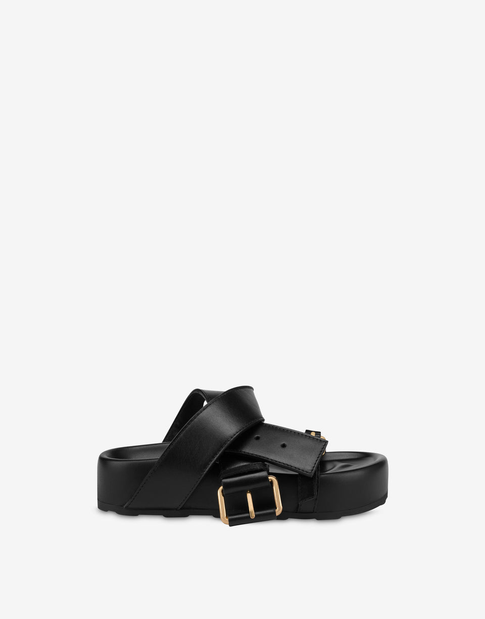 Keilsandalen mit Schnallen Schwarz Moschino 0