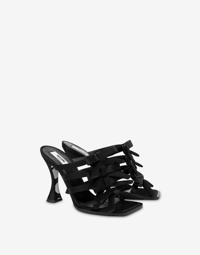 Sandalias de satén  Negro Moschino 0