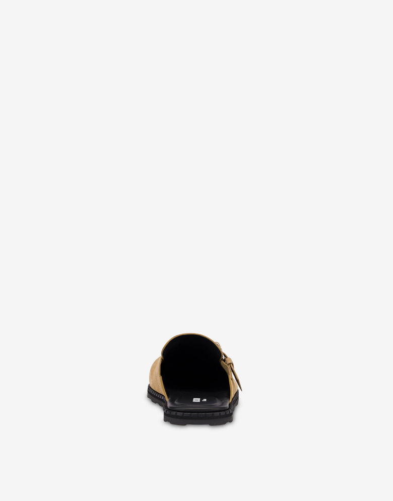 Wildleder-Sabot mit Riemen Beige Moschino 2