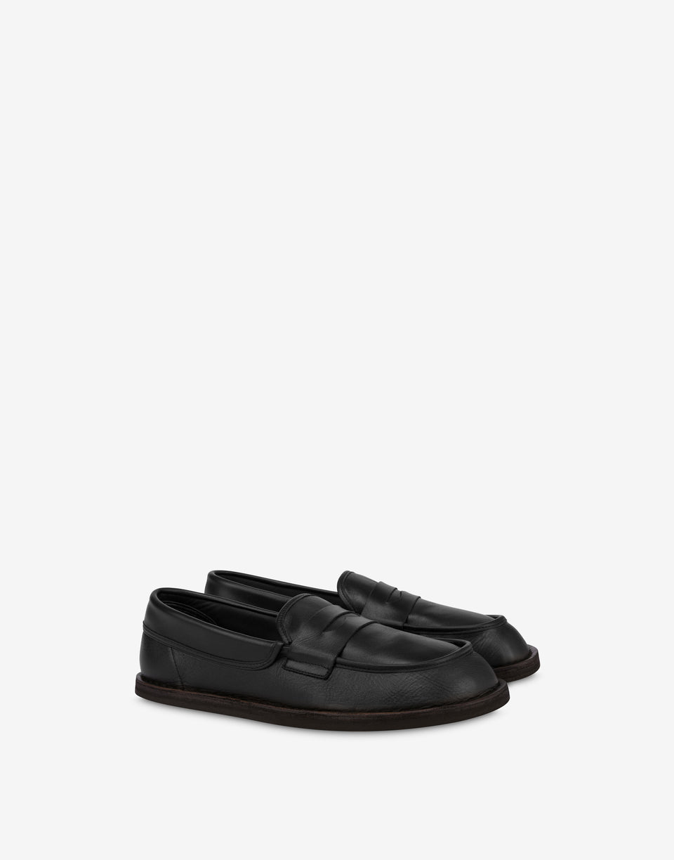 Mokassins aus Kalbsleder Desert College Schwarz Moschino 0