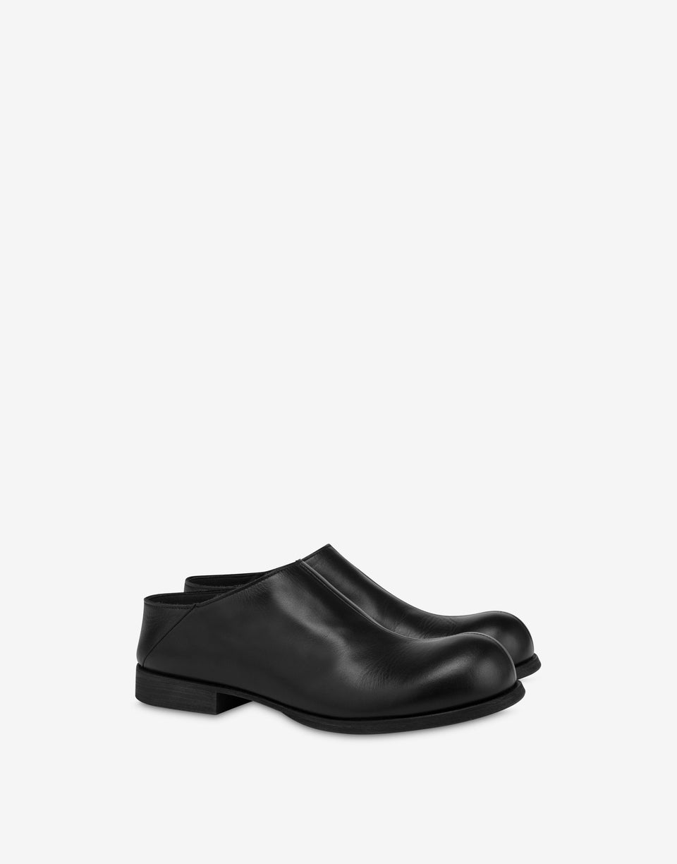Shootie in calf leather Cobbler Black Moschino 0