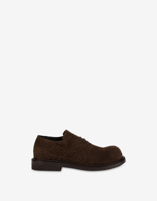 Derby en daim Oliver Marron foncé Moschino 1