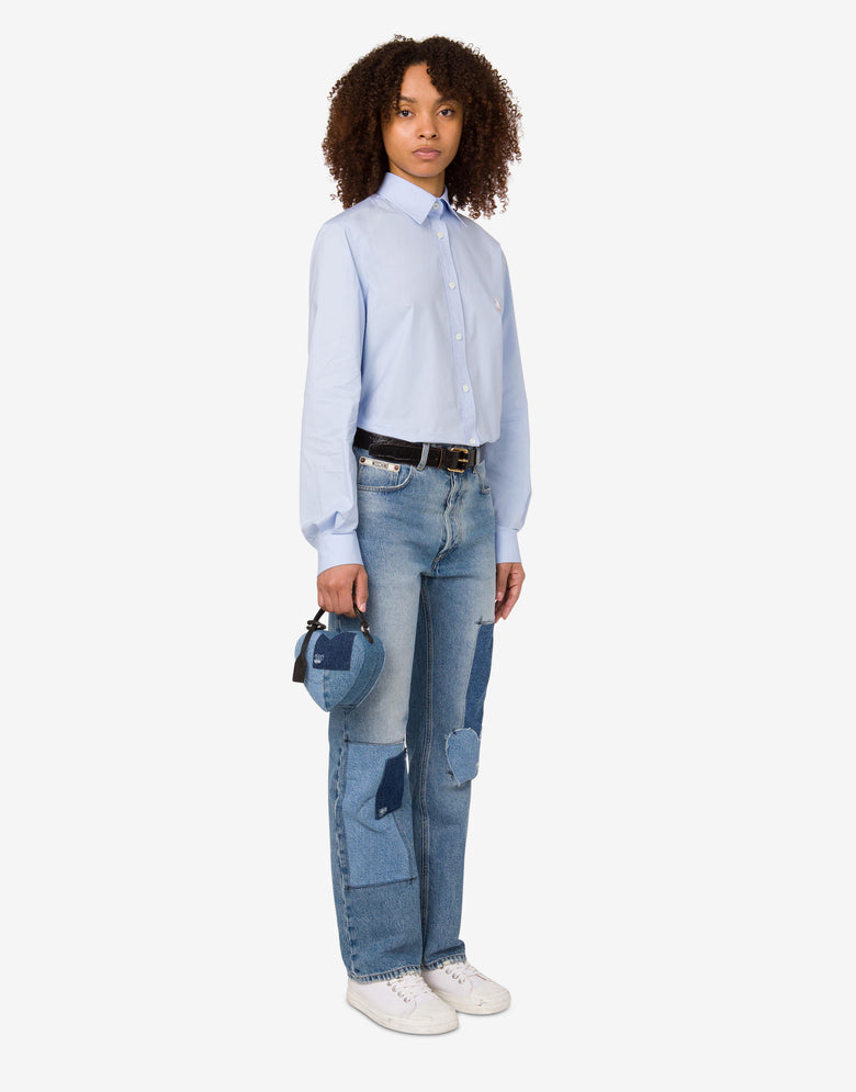 Borsa a mano mini Love Me Blu Denim Moschino 4