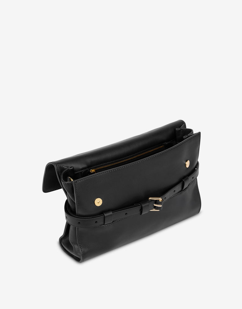 Moschino Tie Me clutch de napa Negro Moschino 2