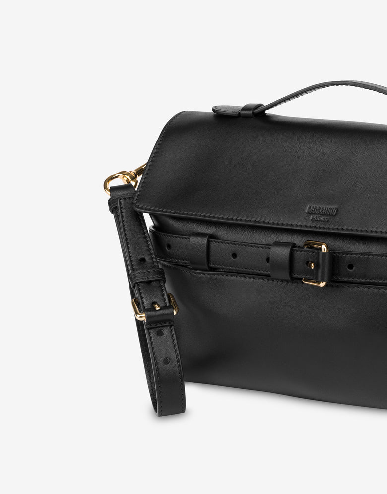 Moschino Tie Me clutch de napa Negro Moschino 3