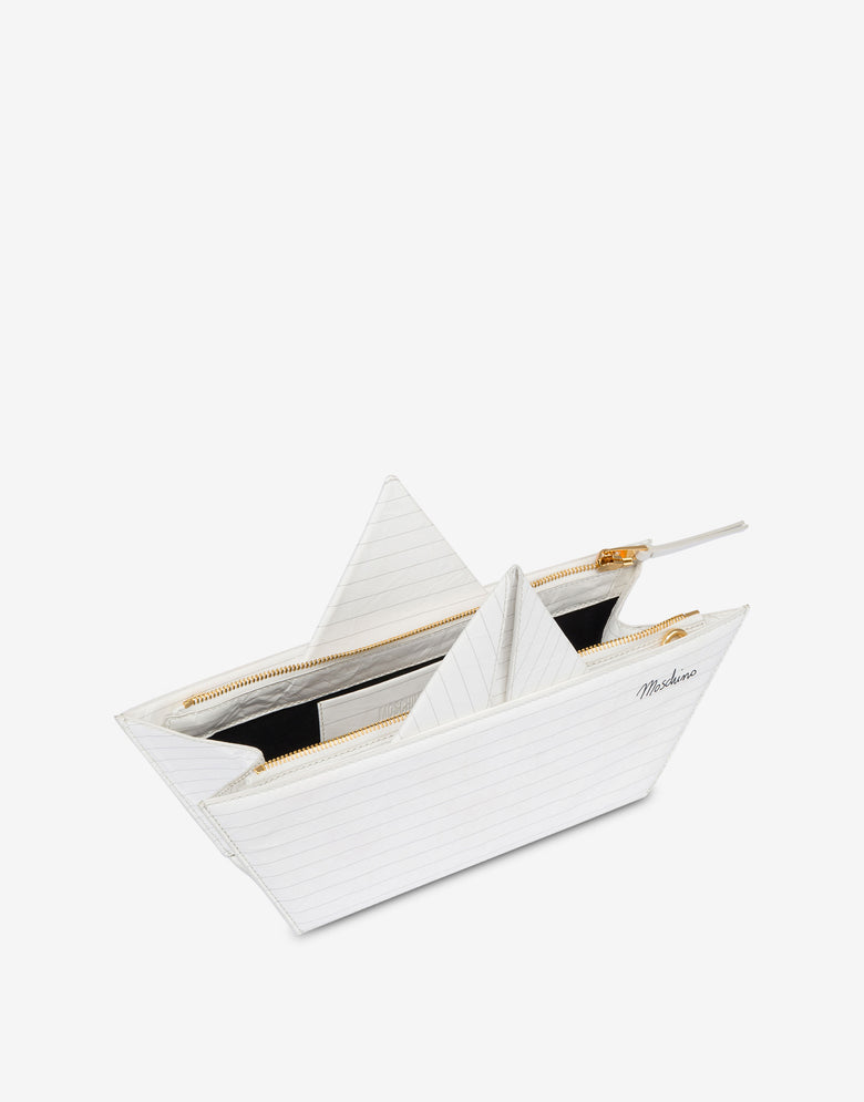Bolsa barco origami Blanco Moschino 2