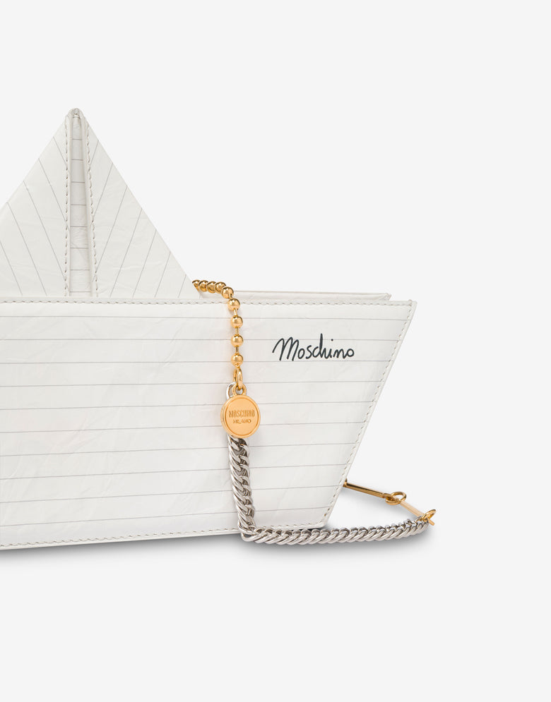 Bolsa barco origami Blanco Moschino 3