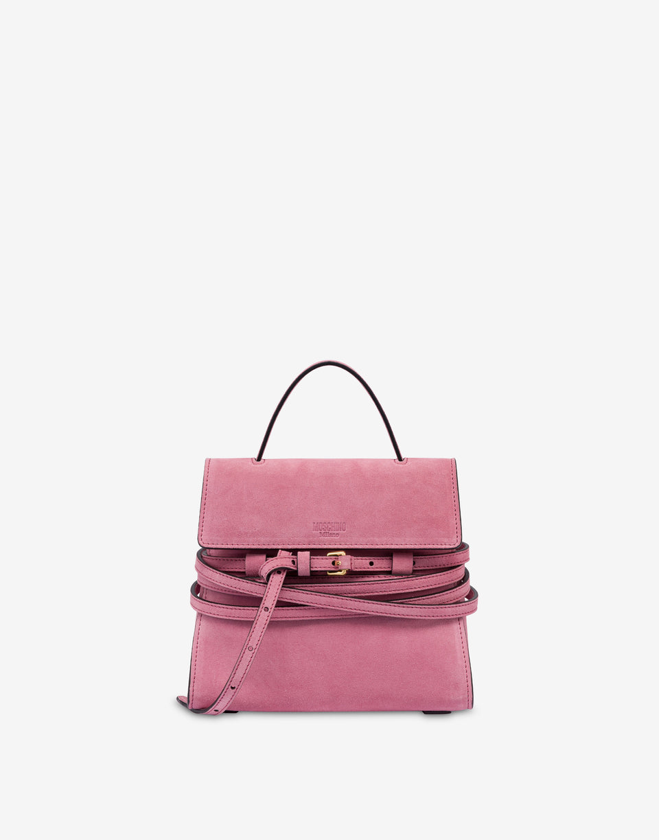 Moschino Tie Me bag in suede Small Pink Moschino 0