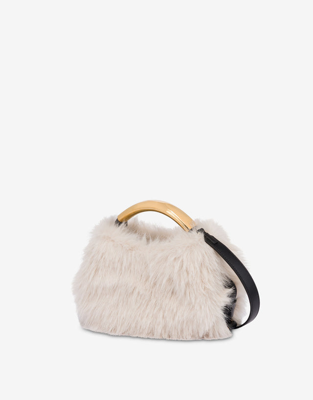 Bolsa pequena Moschino Handle Me  Marfil Moschino 1