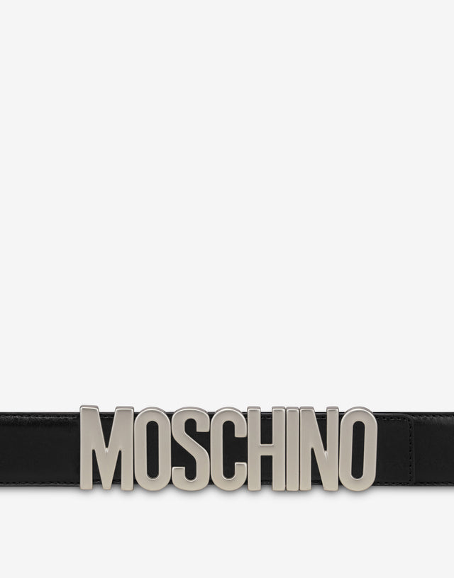 Ceinture en cuir de veau Nuage Noir Moschino 1