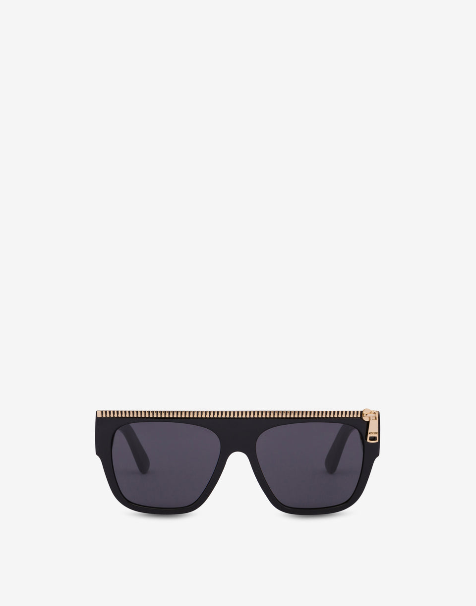 Zip Detail black sunglasses Black Moschino 0