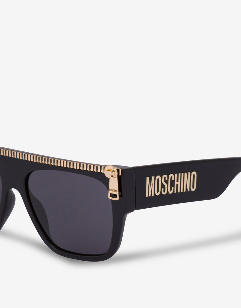 Zip Detail black sunglasses Black Moschino 2