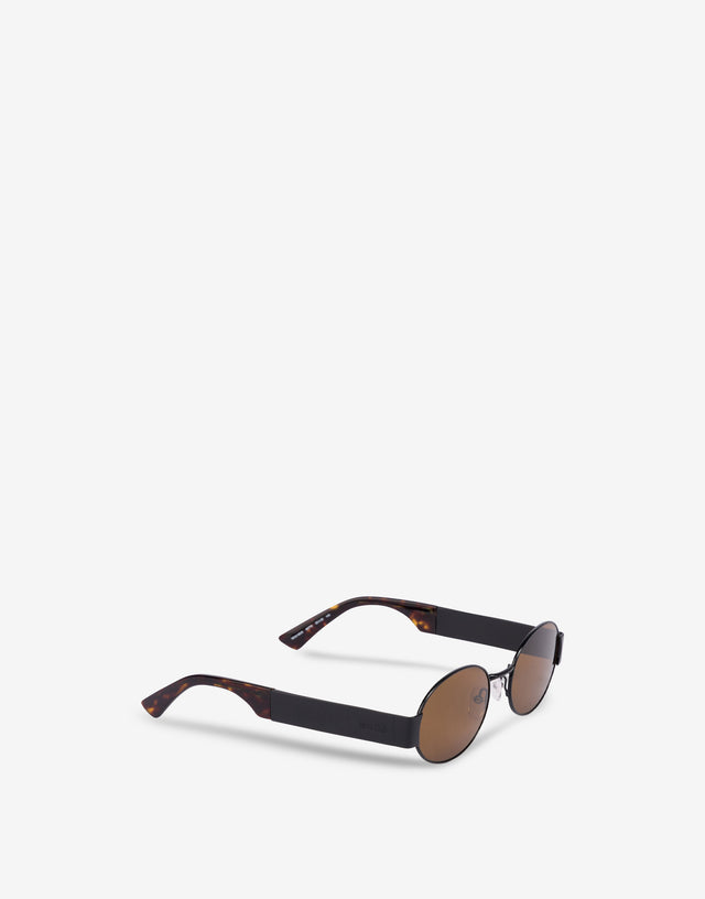 Occhiali da sole ovali con logo Marrone Moschino 1