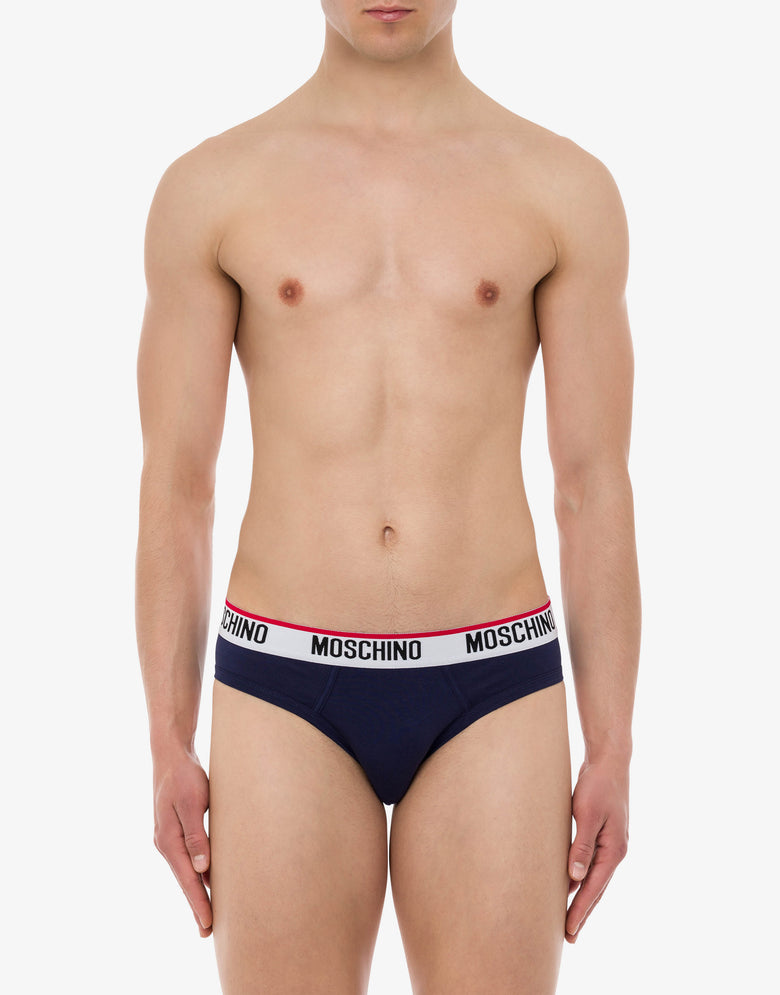 Set of 2 Logo Band briefs Blue Moschino 1