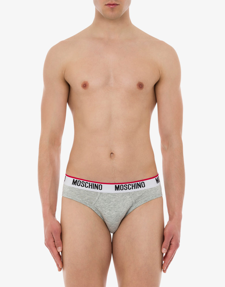 Set of 2 Logo Band briefs Light grey Moschino 1