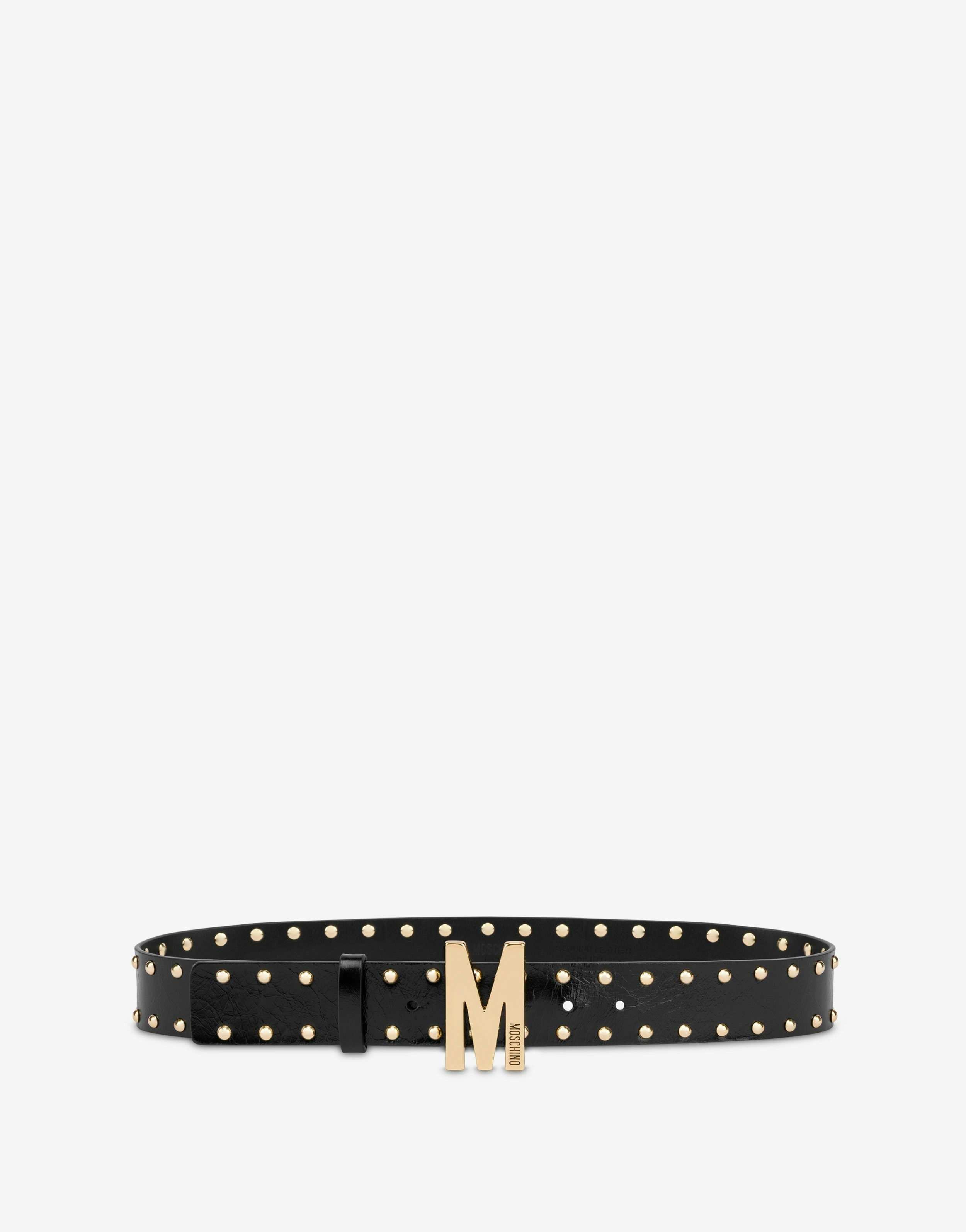 Moschino Leather Lettering Logo Belt in Red Womens Accessories Belts 