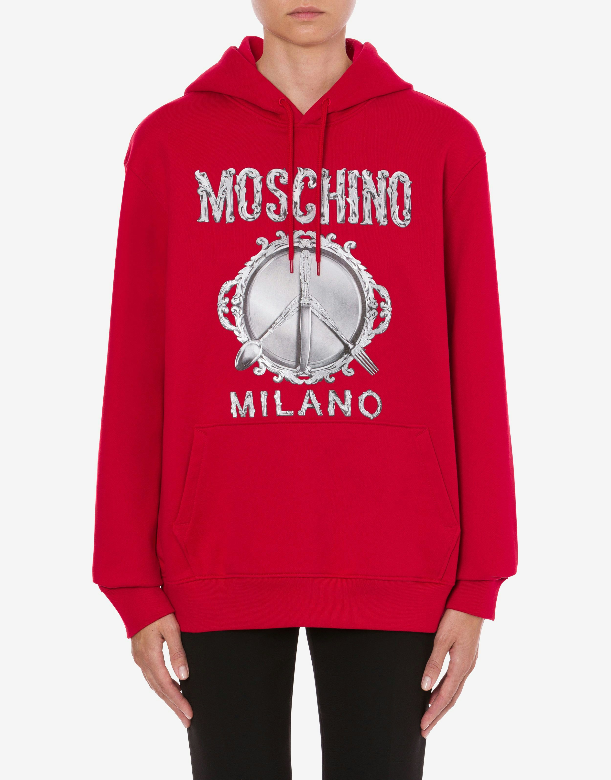 Moschino Donna Abbigliamento Maglioni e cardigan Felpe e hoodies Felpe Felpa Stretch In Cotone Gothic Logo 
