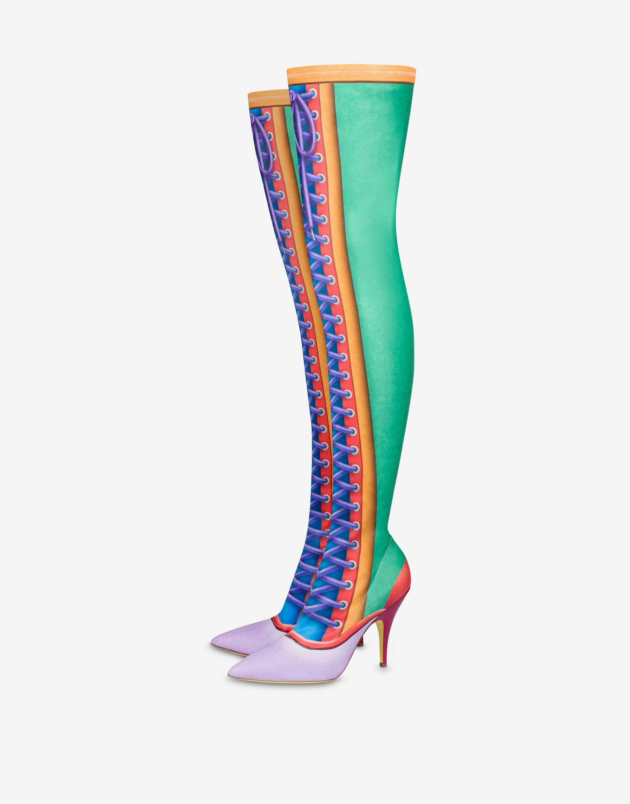 Stivali Con Stampa X The Flintstones™ Moschino Donna Scarpe Stivali Stivali sopra il ginocchio 