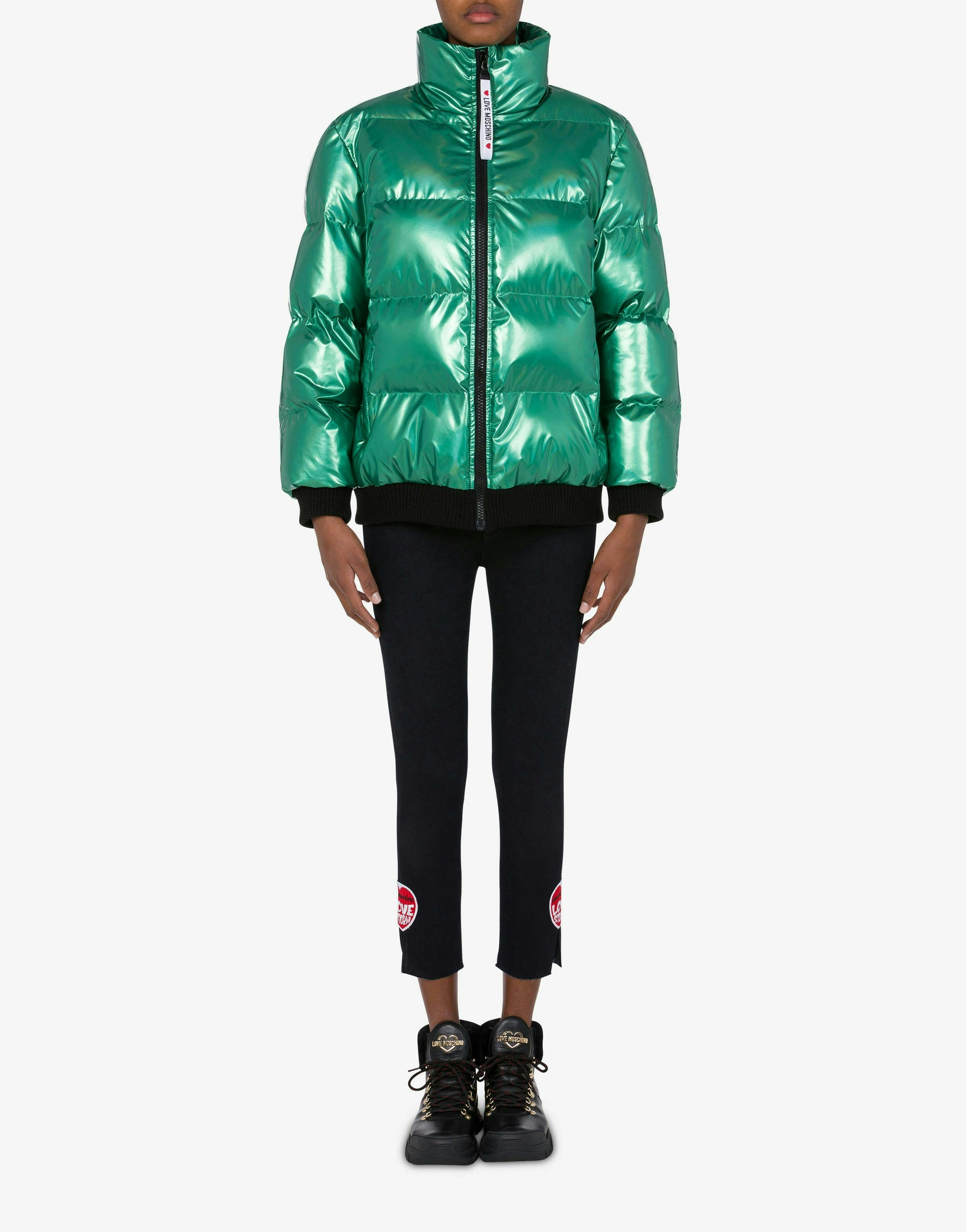 Marque  Love MoschinoLove Moschino Accentuated Sleeves Jacket_Sparkling Logo Embroidery in The Back Veste Femme 