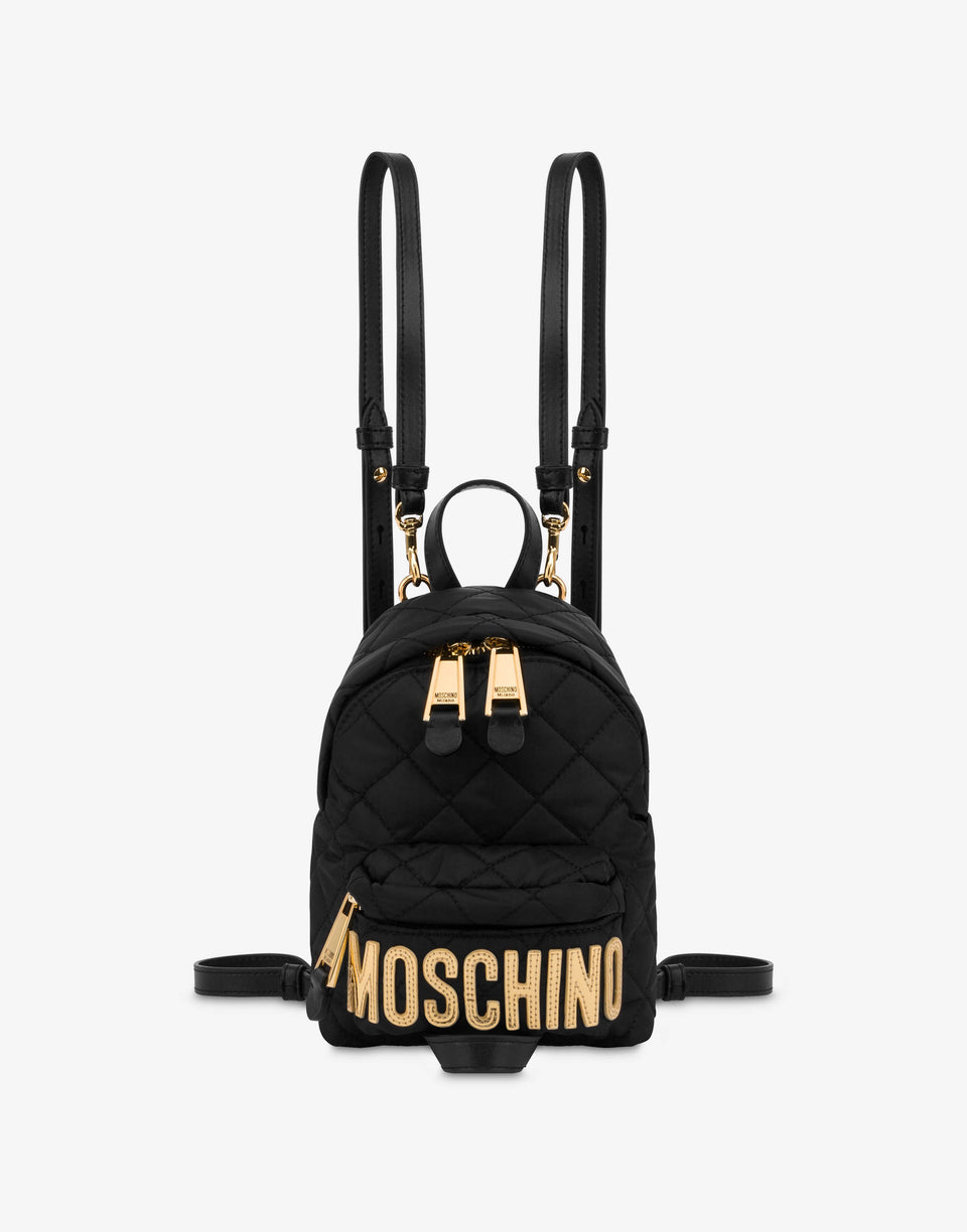 Mini quilted backpack with logo Black Moschino 0