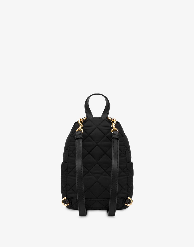 Mini quilted backpack with logo Black Moschino 1