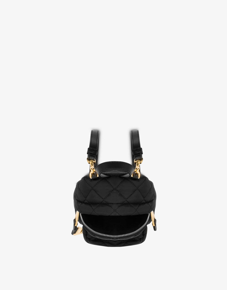 Mini quilted backpack with logo Black Moschino 2