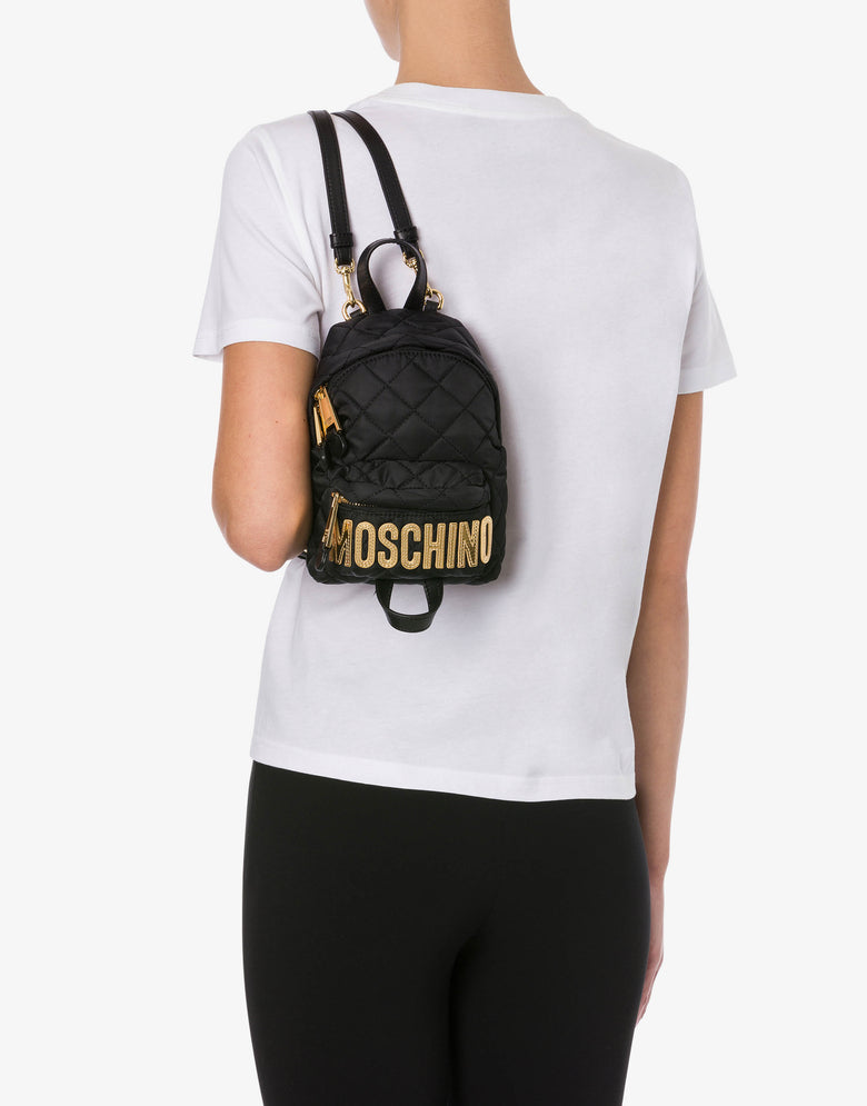 Mini quilted backpack with logo Black Moschino 4