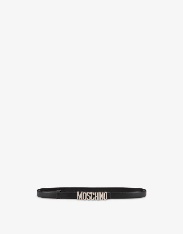 Belt with mini Lettering logo Black Moschino 0