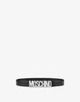 Belt in leather with logo