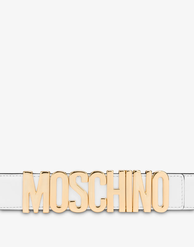 Cintura Lettering Logo Bianco Moschino 1