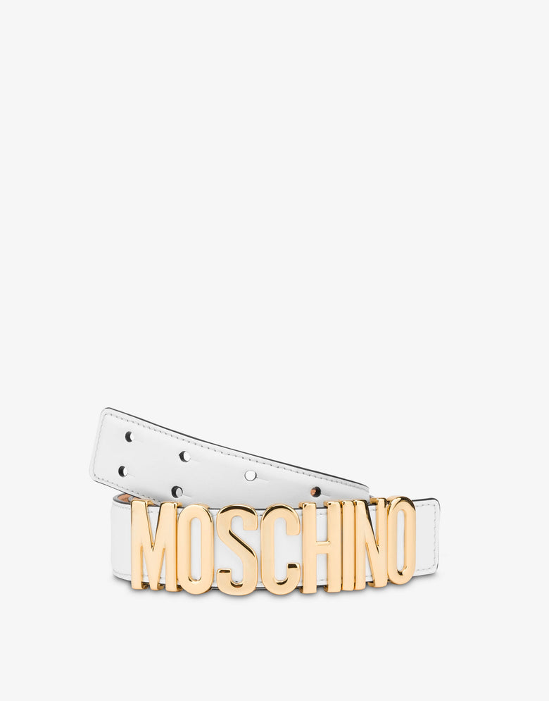 Belt Lettering Logo White Moschino 2