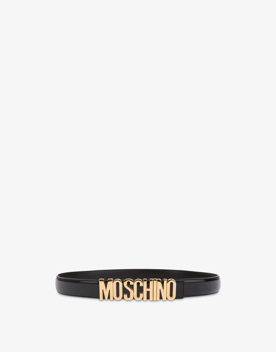 Leather belt with logo Black Moschino 0