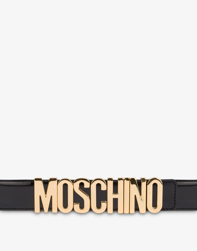 Leather belt with logo Black Moschino 2