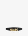 Belt in leather with logo
