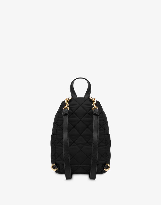 Mini quilted backpack with logo Black Moschino 1