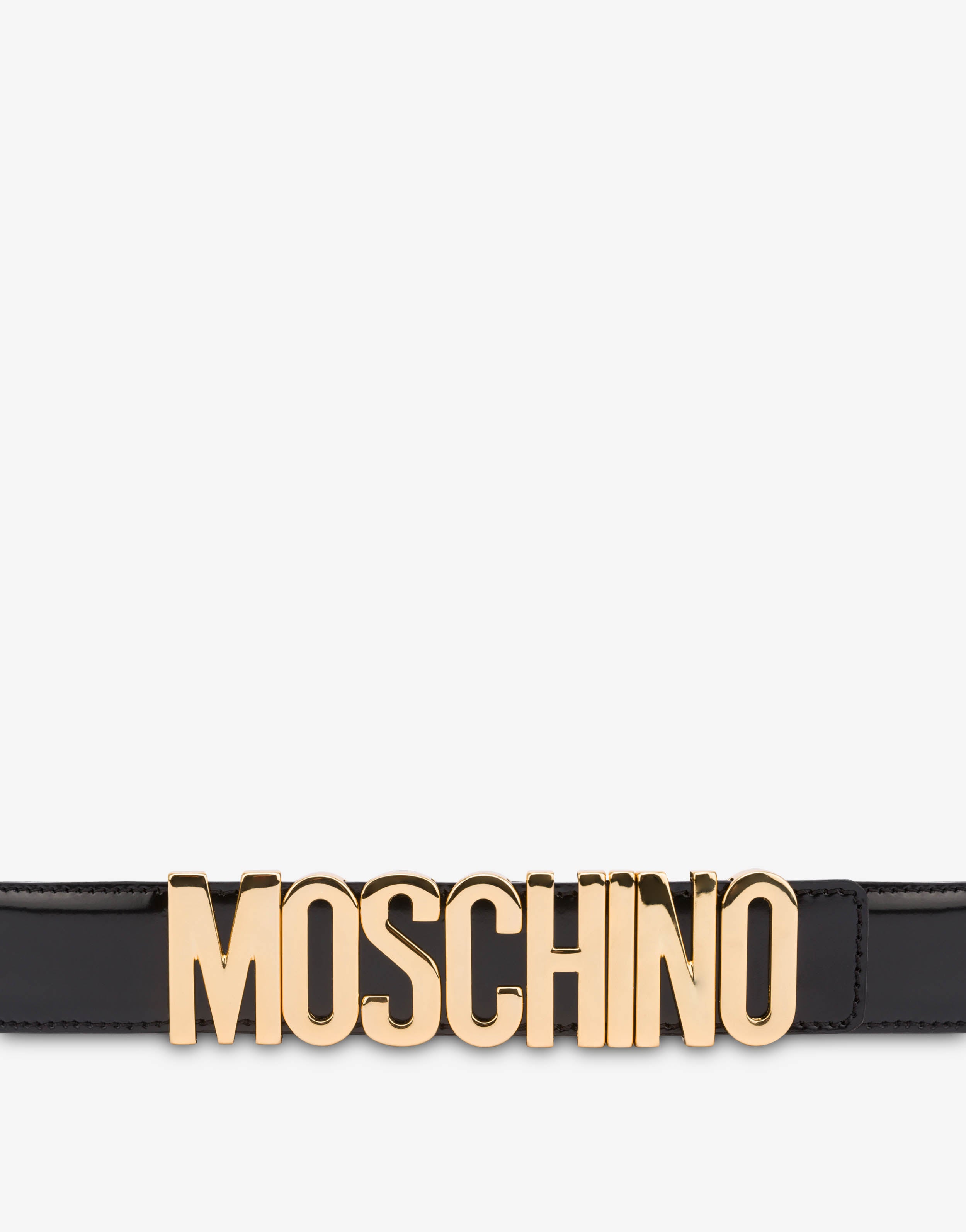 【送料&関税込】Moschino Belt With Logo NWT Authentic Moschino Ladies Black Leather Silver Logo Belt