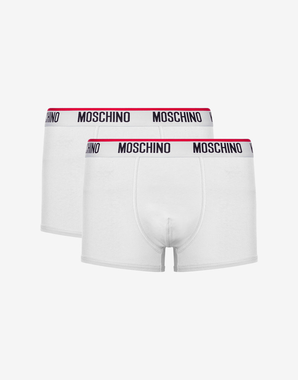 Logo Band set of 2 jersey stretch boxers White Moschino 0
