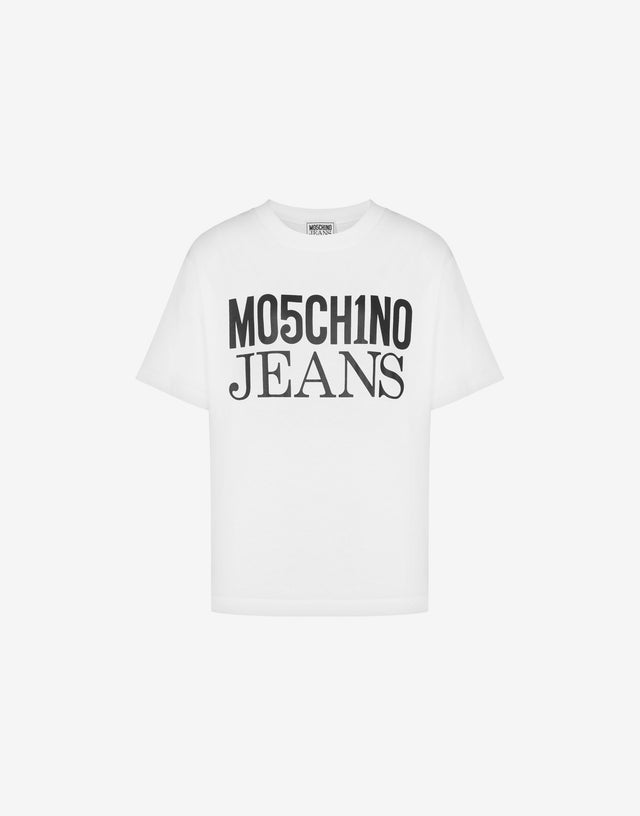 T-Shirt aus Jersey Logo Weiß Moschino Jeans 0