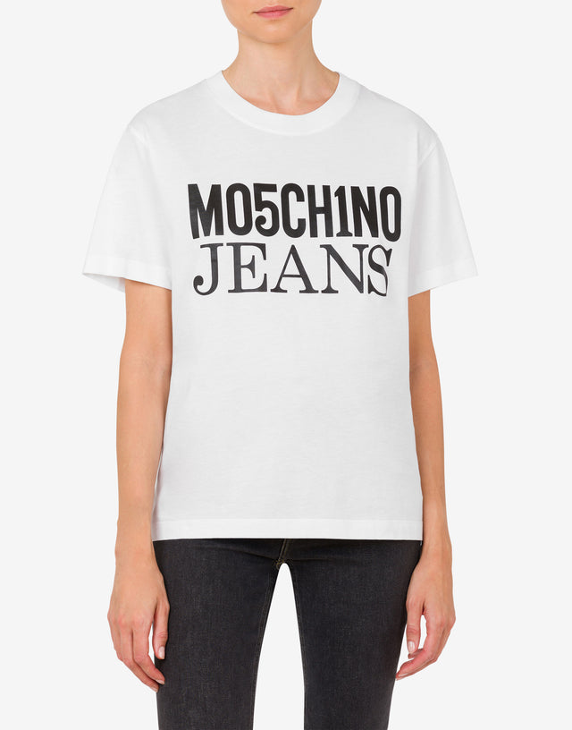 T-Shirt aus Jersey Logo Weiß Moschino Jeans 1
