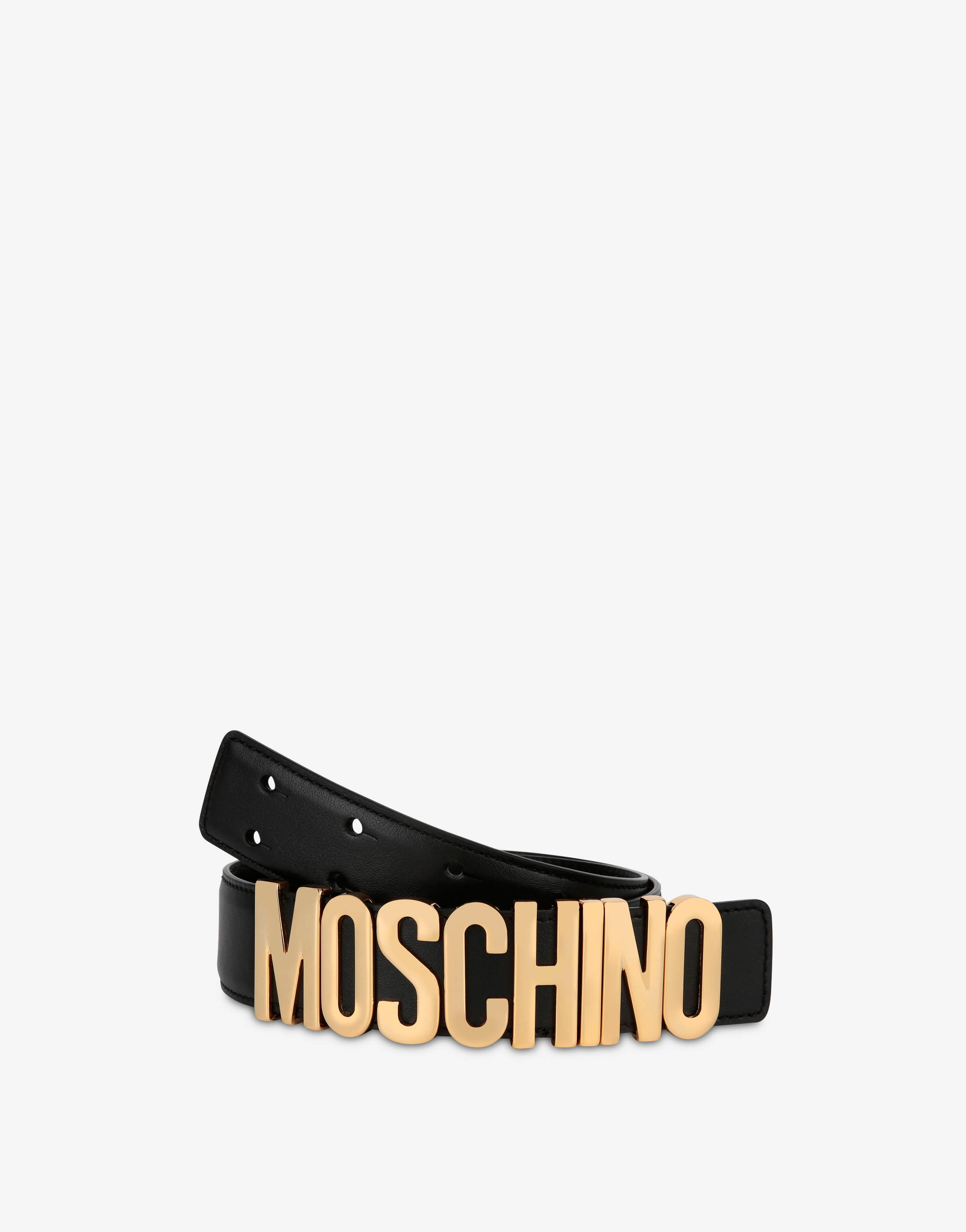MOSCHINO ベルト レザー ロゴ ブラック MOSCHINO ベルト レザー ロゴ ブラック