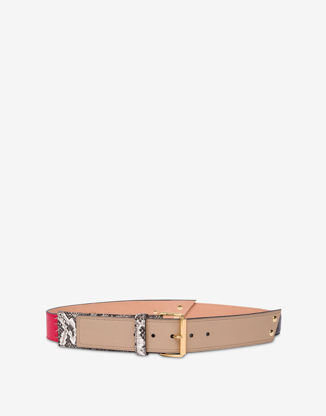 Goat patchwork belt Multicoloured Moschino 0