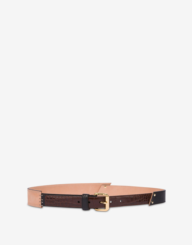 Calf patchwork belt Multicoloured Moschino 0