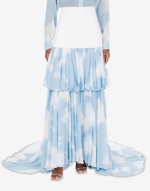 Long skirt with ""In the Cloud"" print Azure Moschino 1