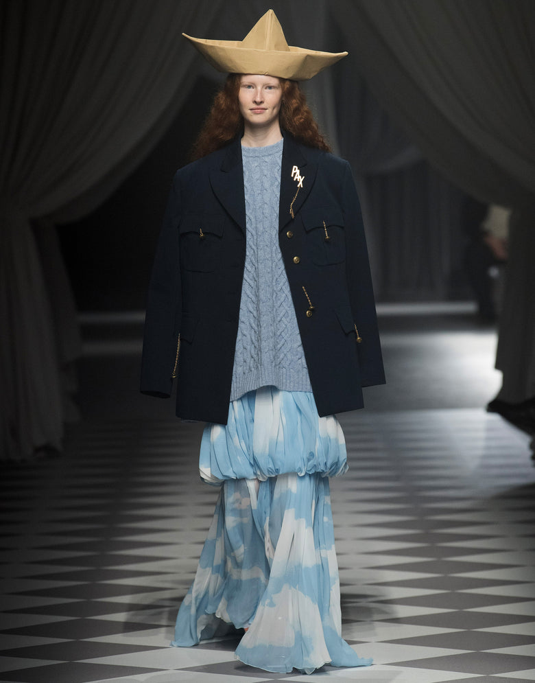 Long skirt with ""In the Cloud"" print Azure Moschino 2